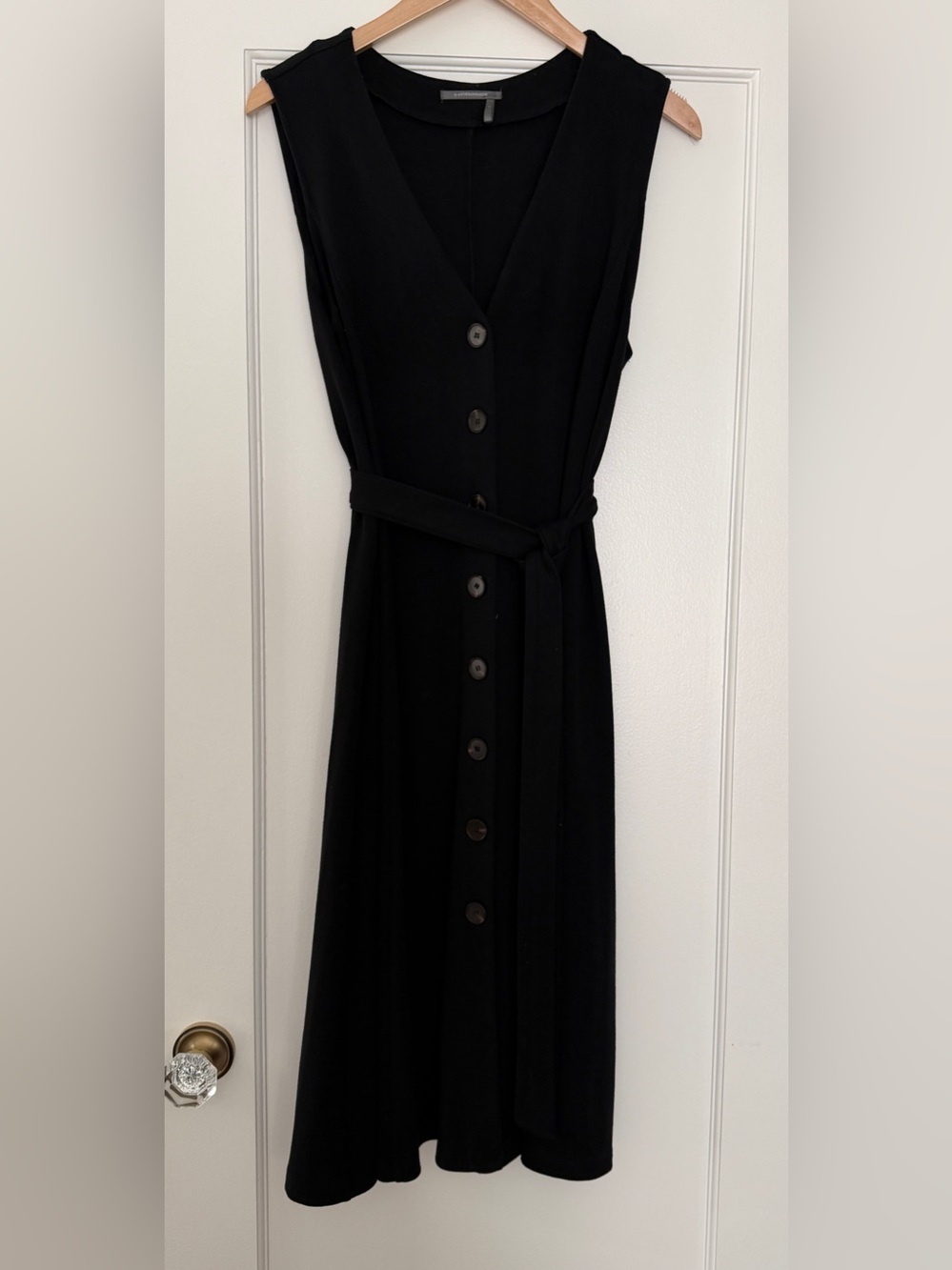 Anthropologie | Black Sleeveless Button-Front Dress